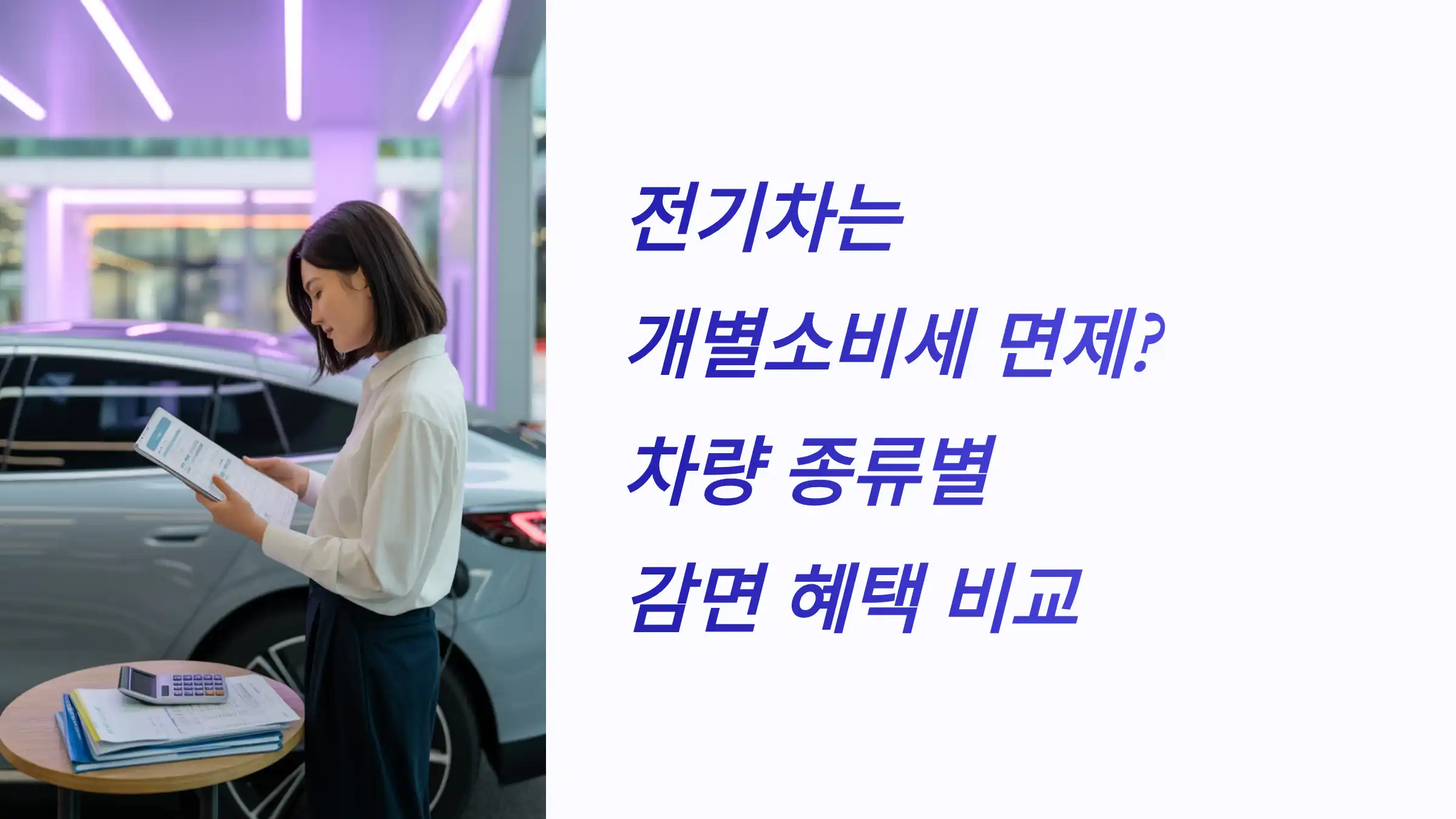 전기차는 개별소비세 면제? 차량 종류별 감면 혜택 비교