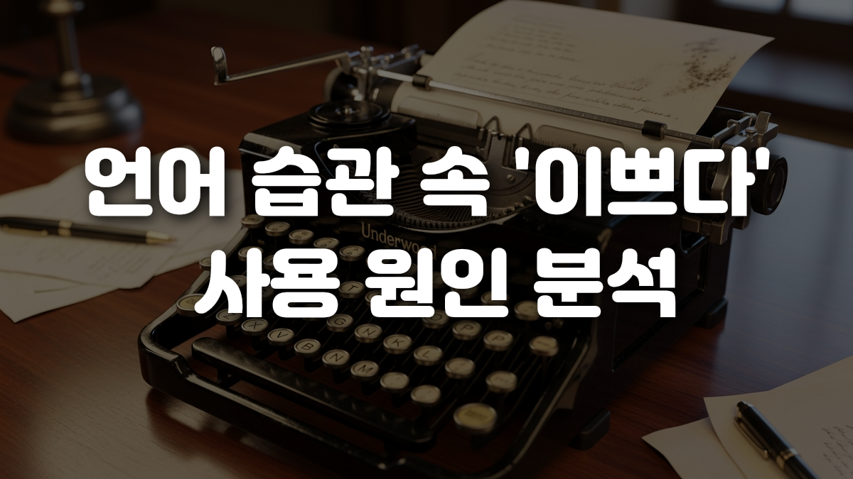 언어 습관 속 이쁘다 사용 원인 분석
