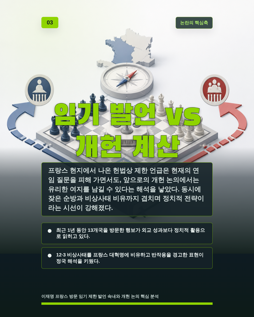 임기 발언 vs 개헌 계산