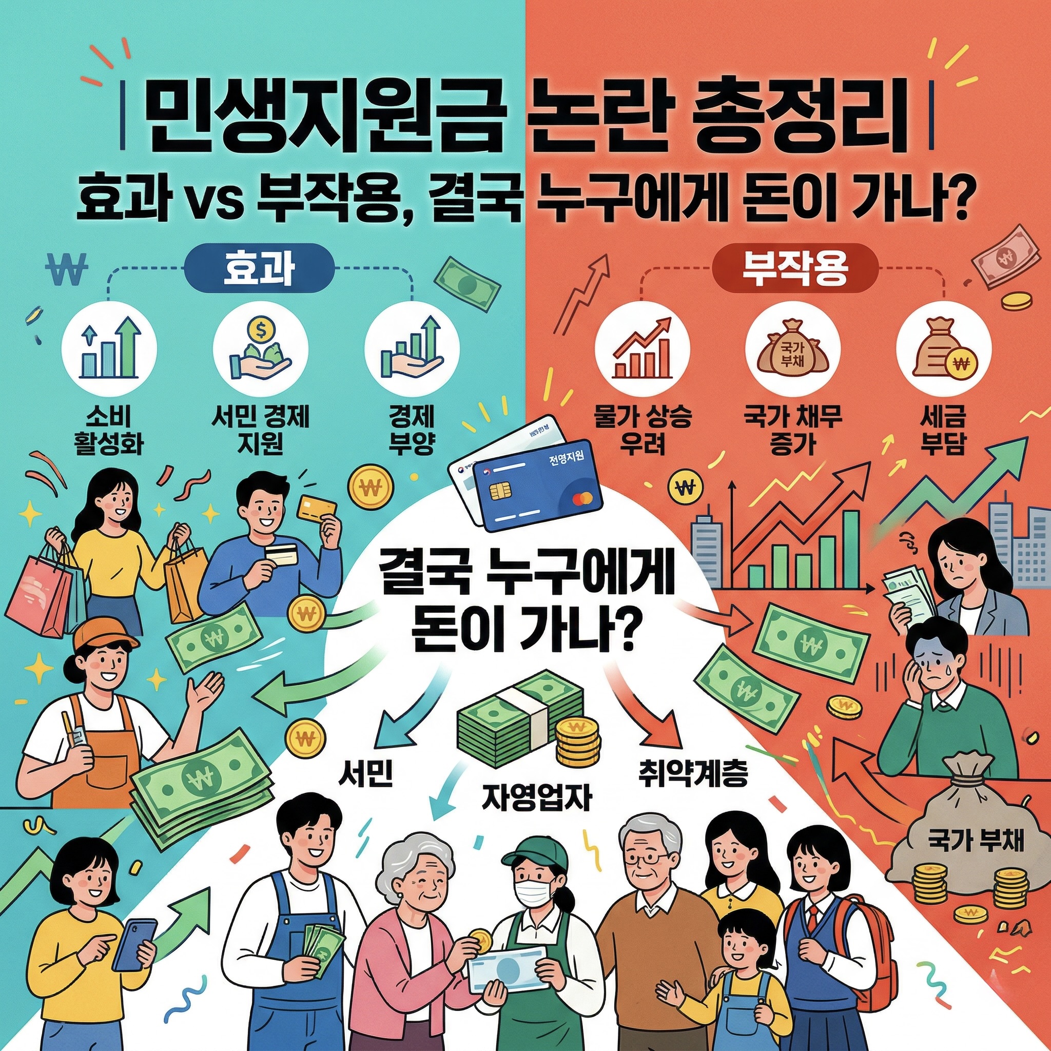 민생지원금 논란 총정리｜효과 vs 부작용, 결국 누구에게 돈이 가나