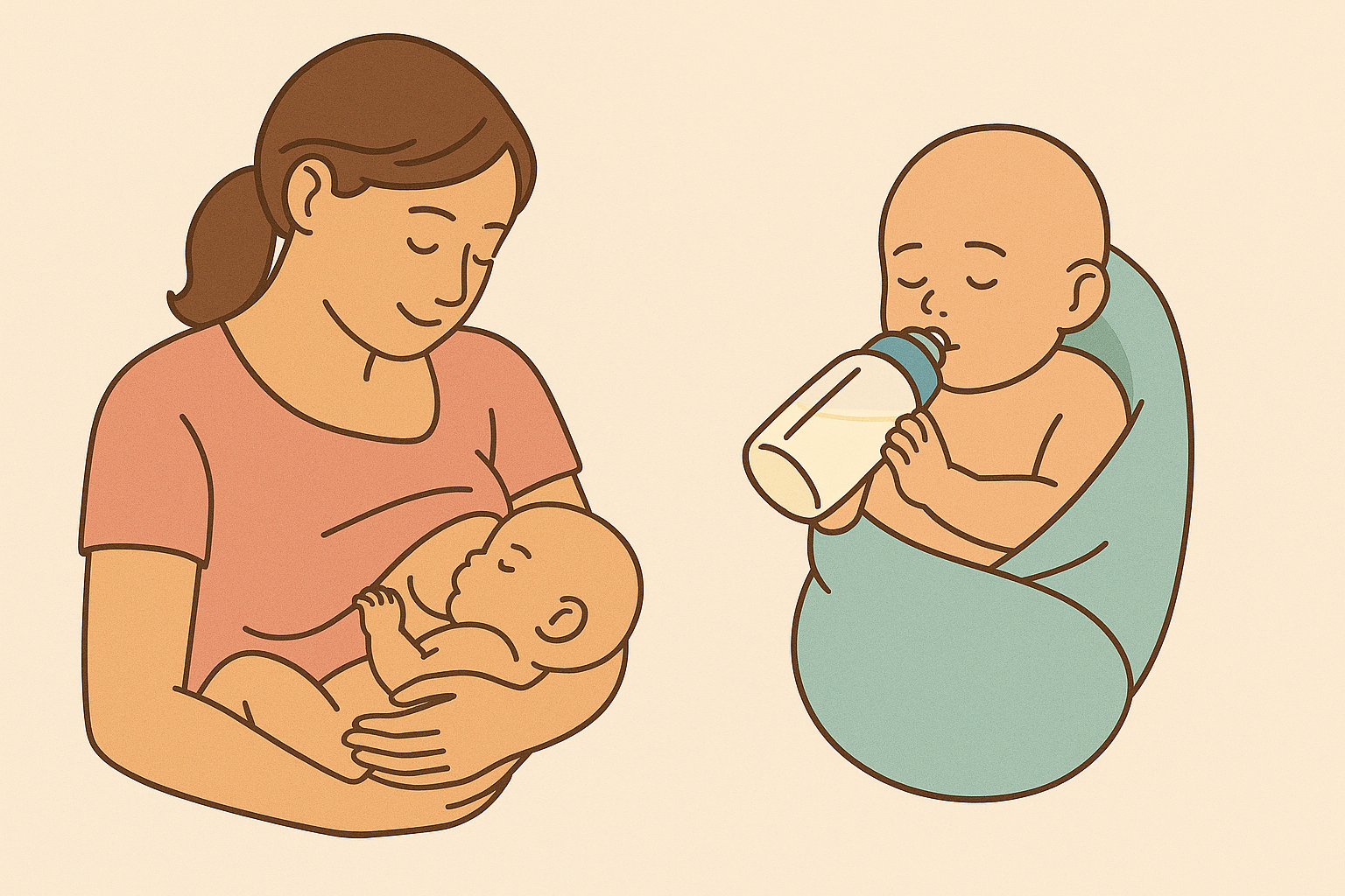 모유 수유 아기 vs 분유 수유 아기 모습