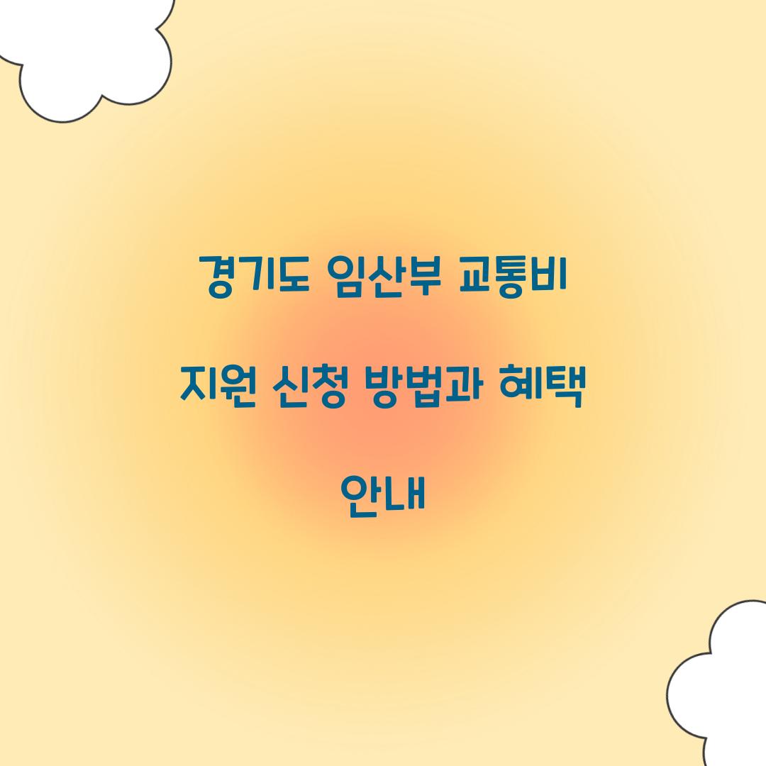 경기도 임산부 교통비 지원