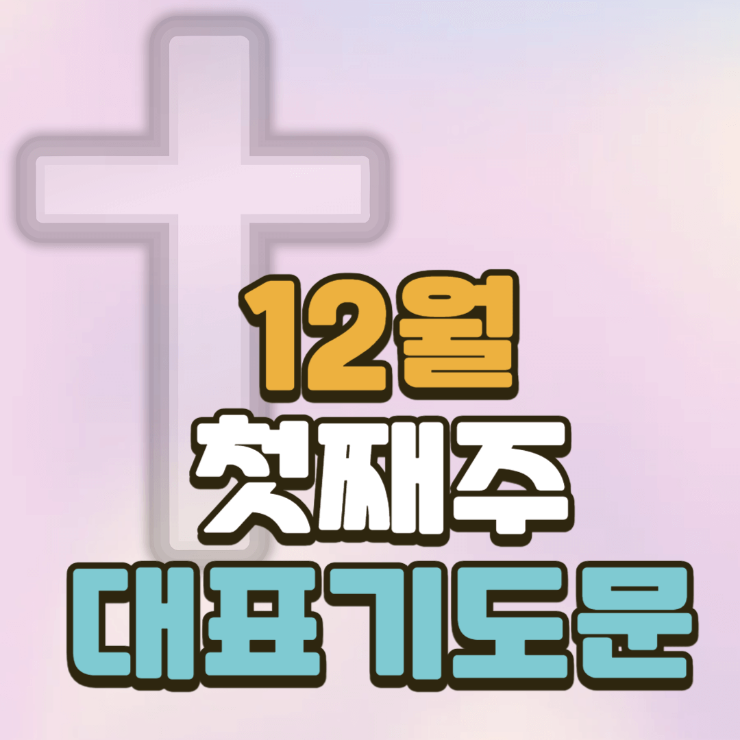 12월 첫째주 대표기도문