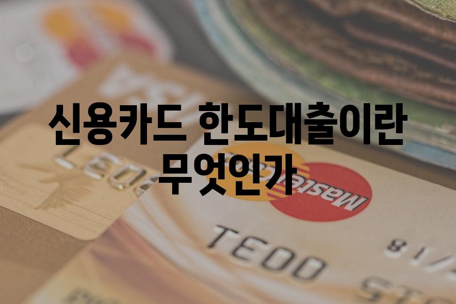 신용카드 한도대출이란 무엇인가
