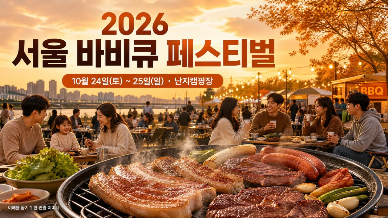 2026 서울 바비큐 페스티벌 난지캠핑장 바비큐 축제 분위기를 표현한 이미지