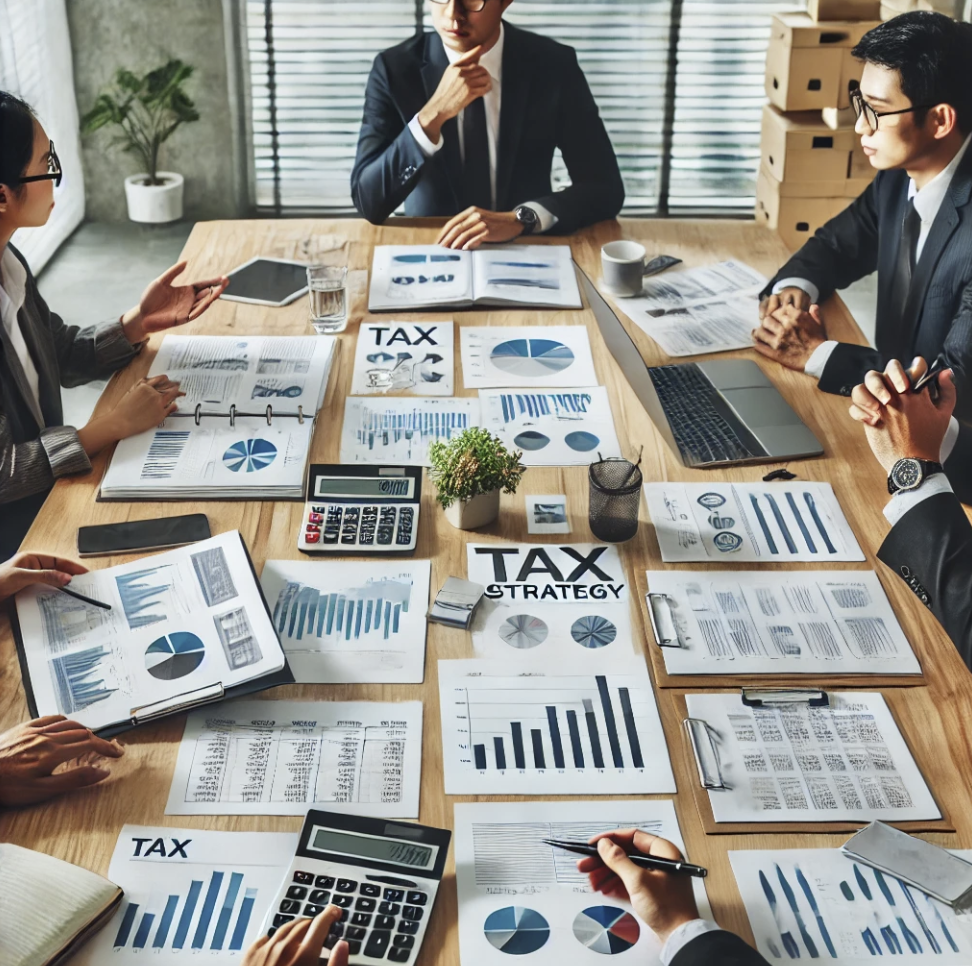 세금 전략을 협의하는 전문가들