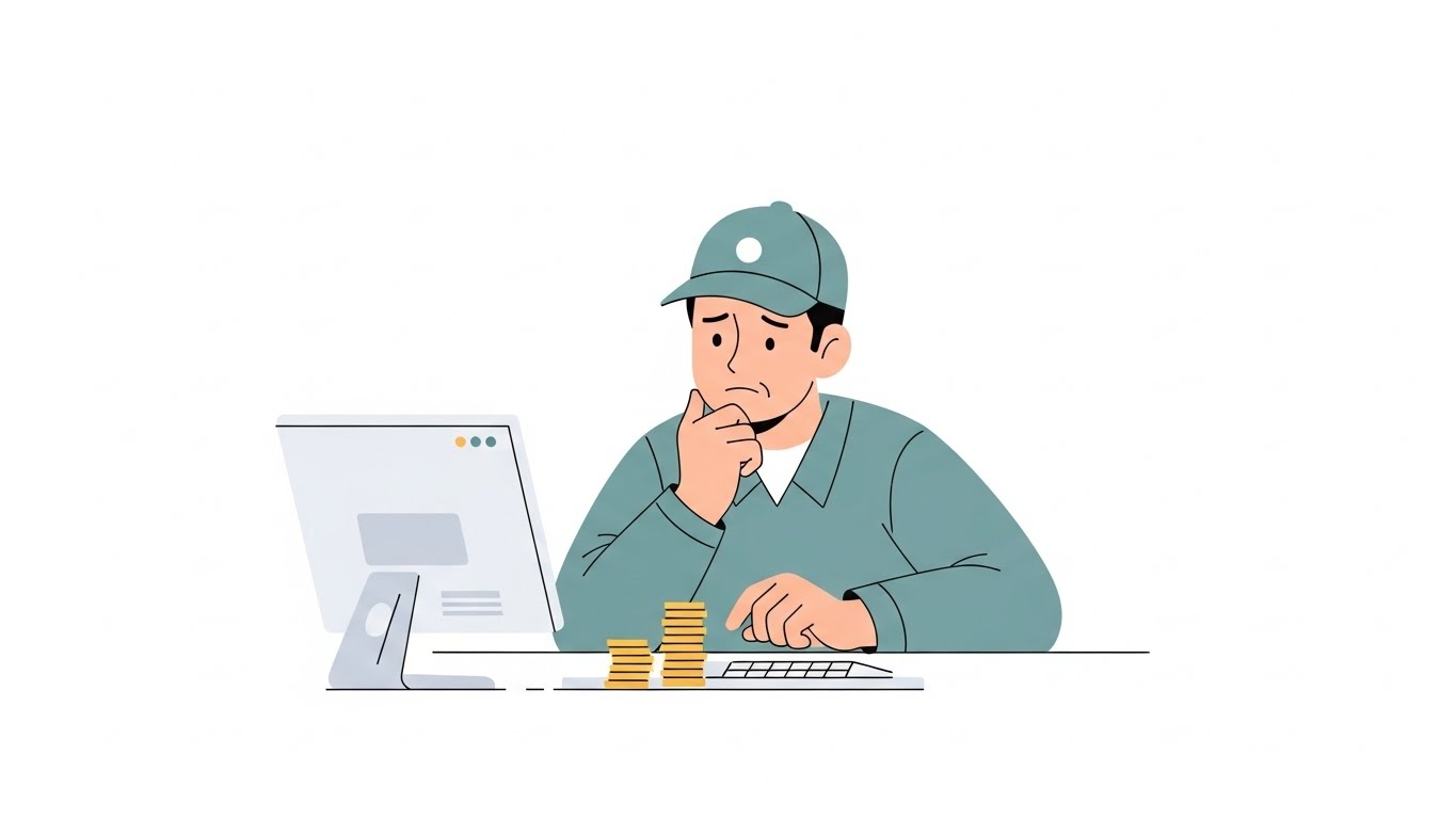 수익을 고민하는 직장인의 모습, 손부업알바는 노동형 수익이라는 한계가 있습니다.