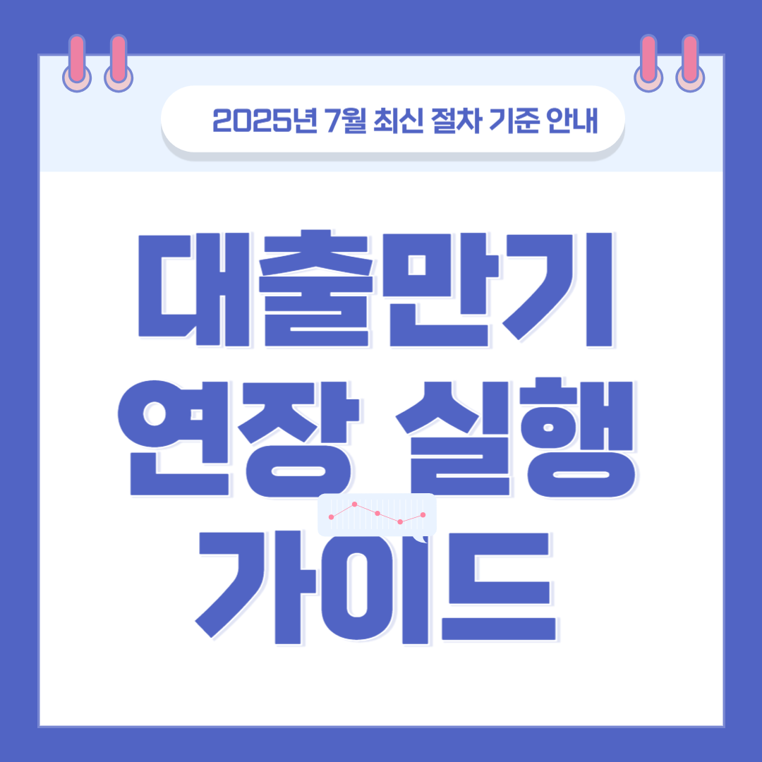 2025년 7월 17일 기준 대출만기연장 실행 가이드, 실무 절차 총정리 관련 이미지