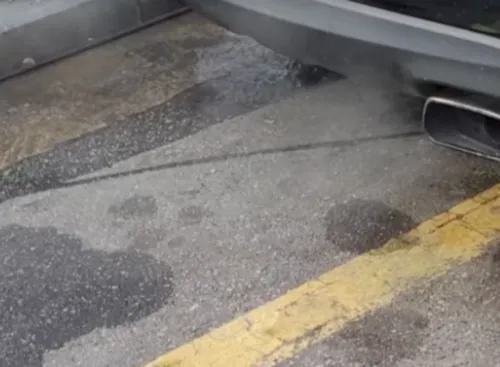 디젤차 머플러 연기