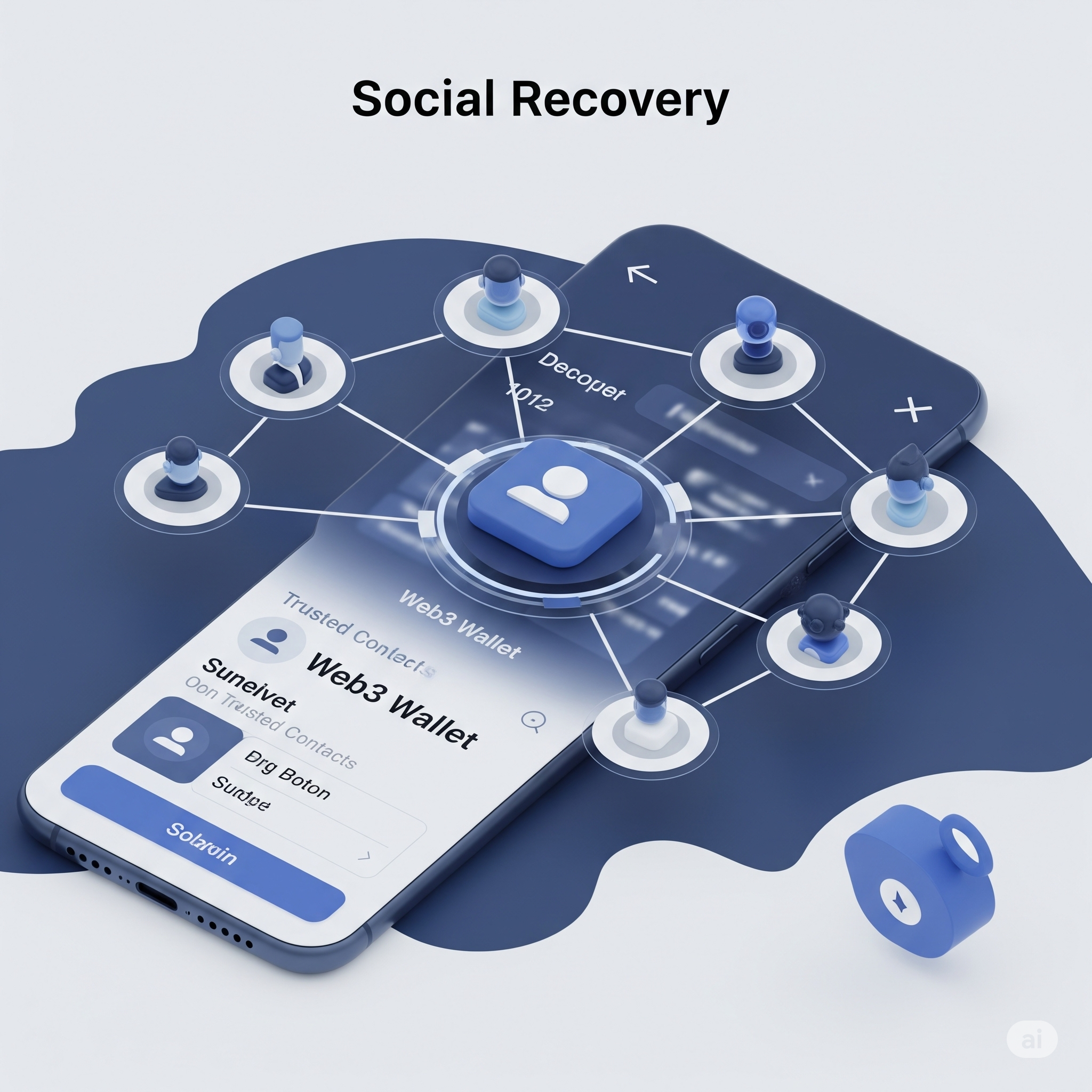 Web3 지갑 소셜 복구 개념 이미지