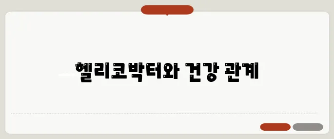 헬리코박터균 제균치료 방법 위염과 위암 예방에 중요해요