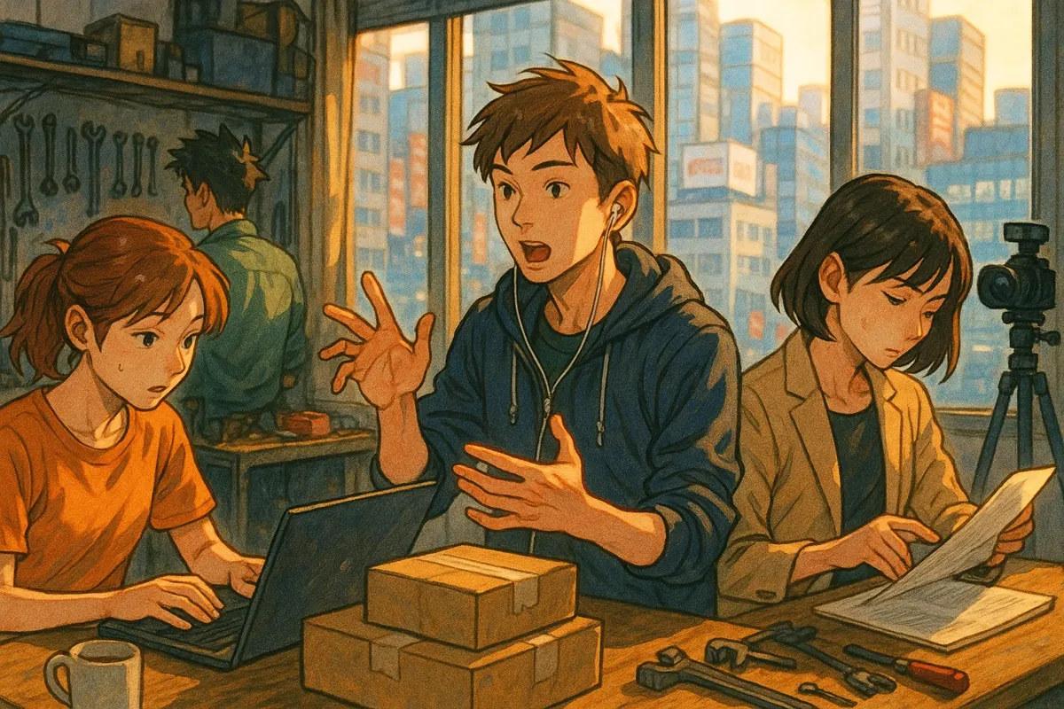 다양한 부업을 통해 수입을 창출하는 현대인들의 모습을 보여주는 이미지