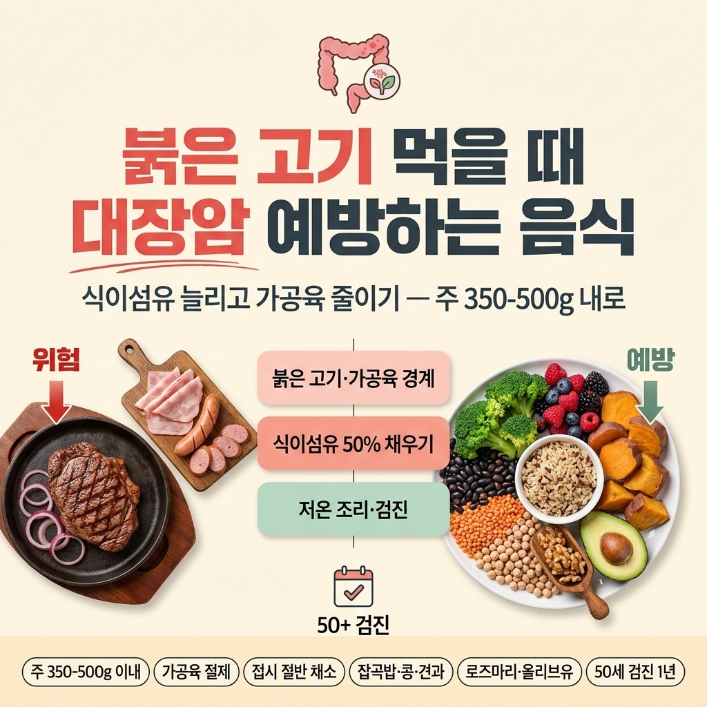 붉은 고기 먹을 때 대장암 예방하는 음식