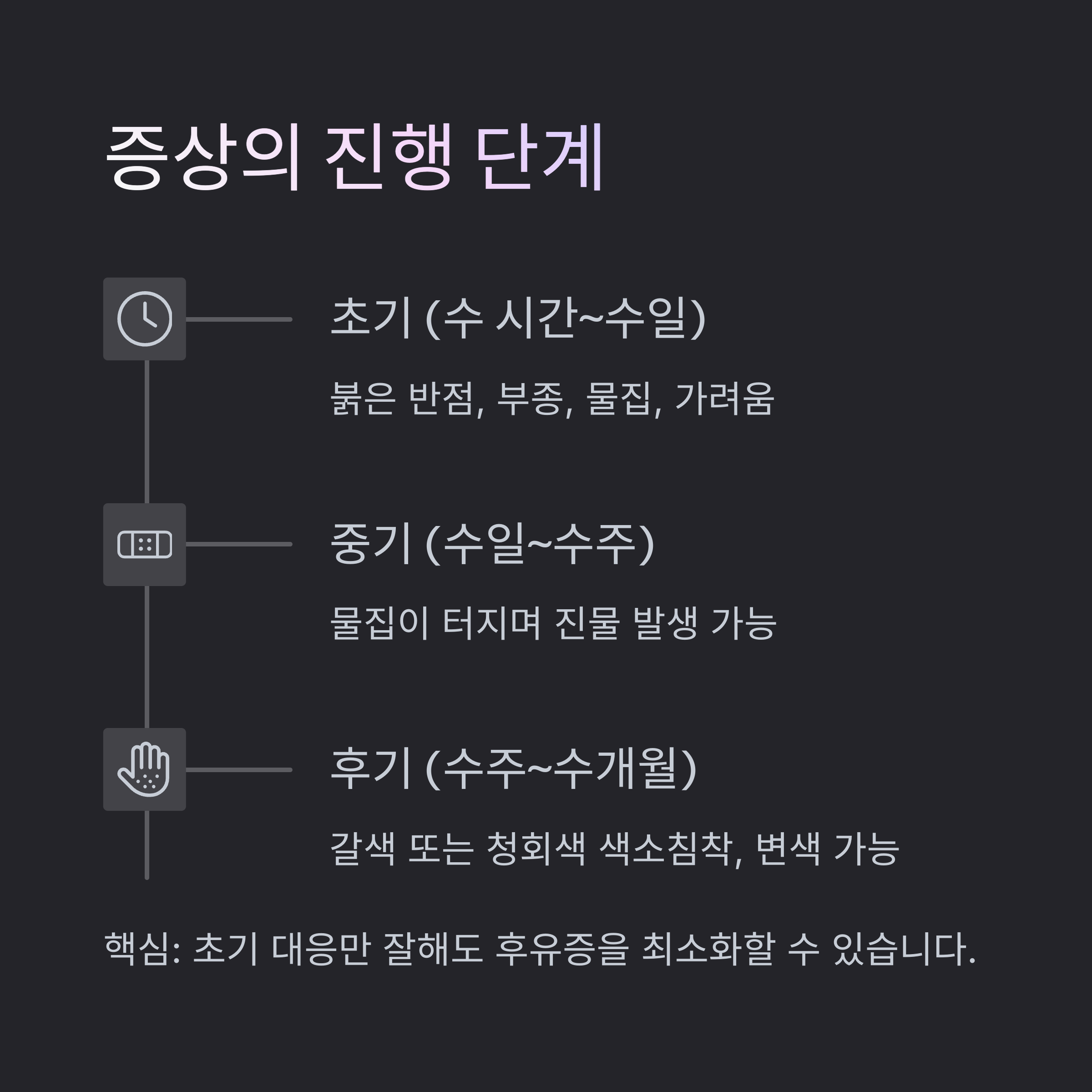 증상의 진행 단계