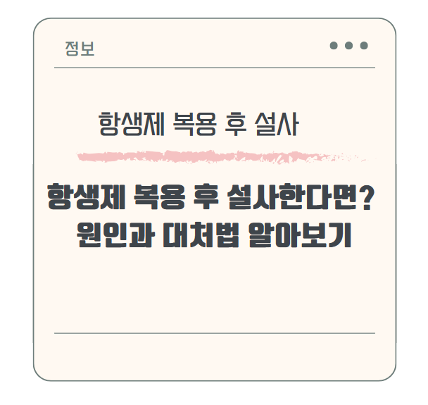 항셍제 복용 후 설사한다면? 원인과 대처법 알아보기