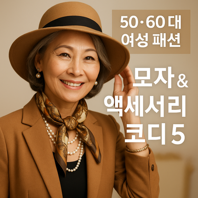 50·60대 여성 패션, 모자와 액세서리 코디하는 방법 5가지