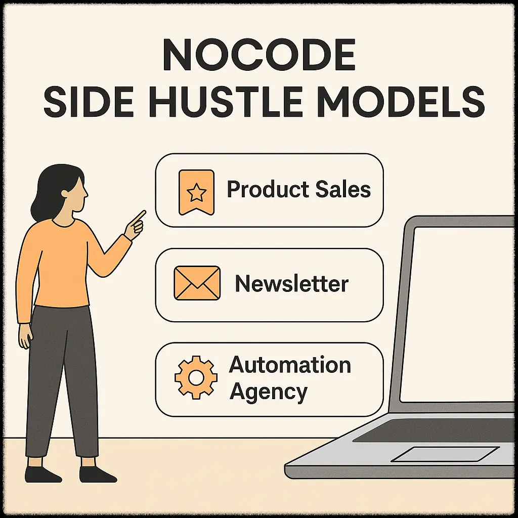 노코드 사이드 허슬 모델을 설명하는 이미지