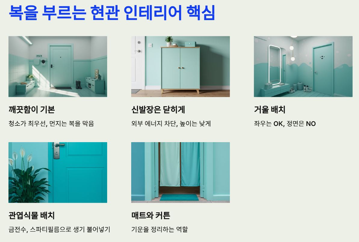 복을 부르는 현관 인테리어 핵심 5가지