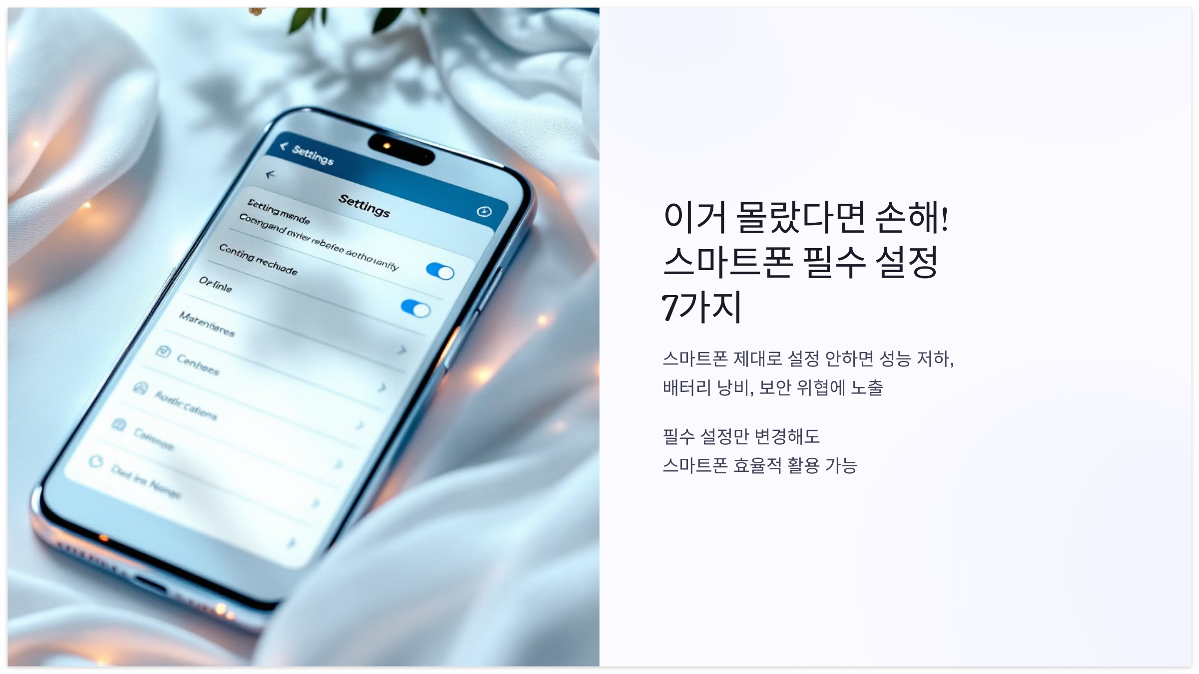 스마트폰 필수 설정 7가지 안내 이미지