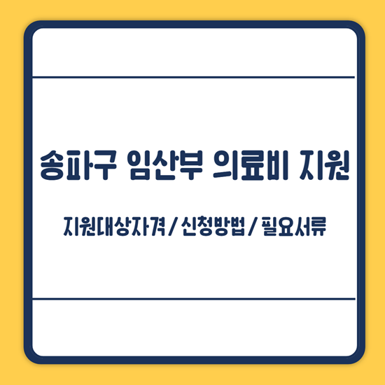 송파구 임산부 의료비 지원