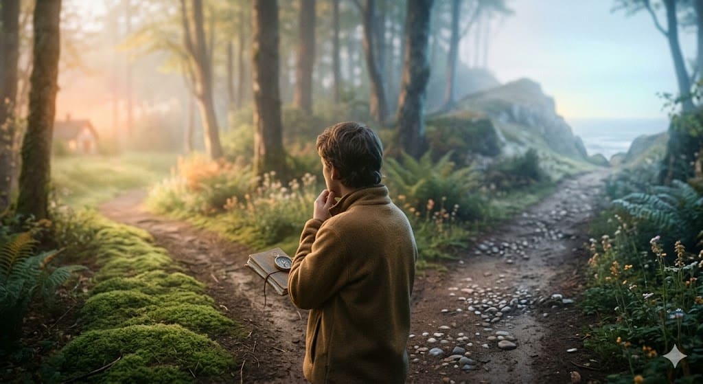 선택앞에 흔들리는 사람이 있는 사진