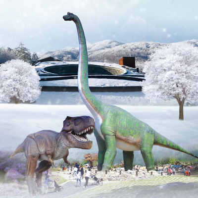 눈썰매장과-공룡모형