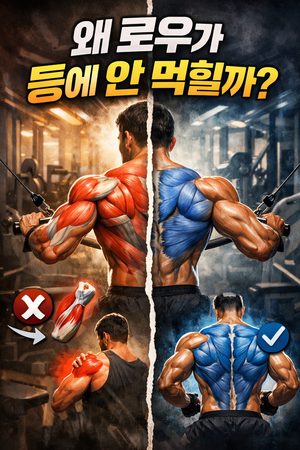왜 로우는 할수록 등이 아니라 다른 부위만 쓰이는가