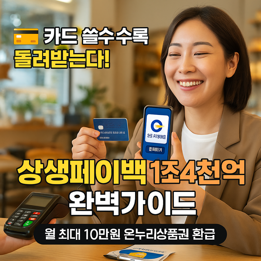[2편] 카드 쓸수록 돌려받는다! 상생페이백 1조4천억 완벽 가이드 - 월 10만원까지 온누리상품권 환급