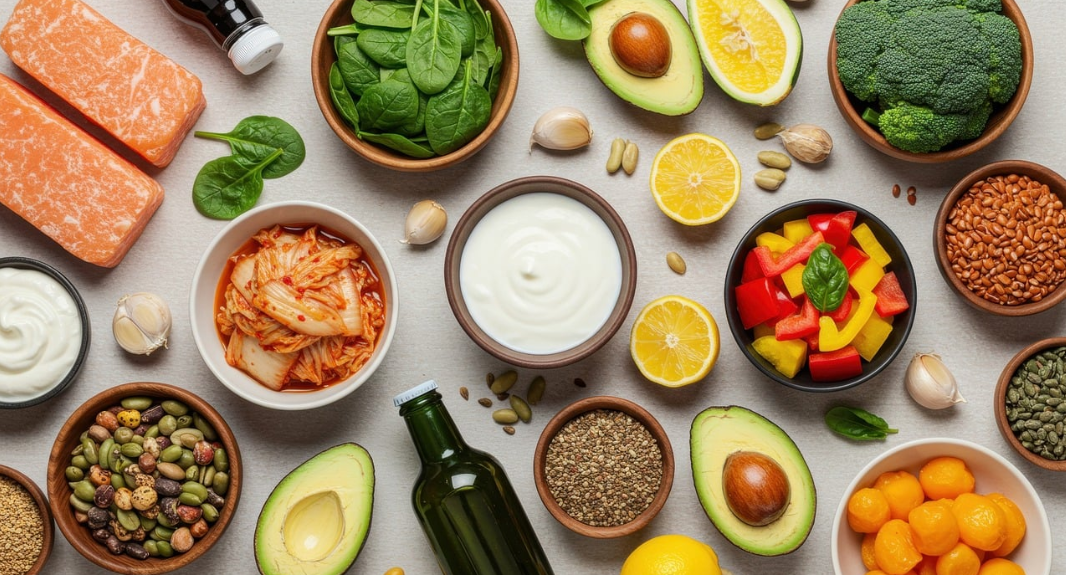 Flat lay, Healthy eating, Balanced diet image.