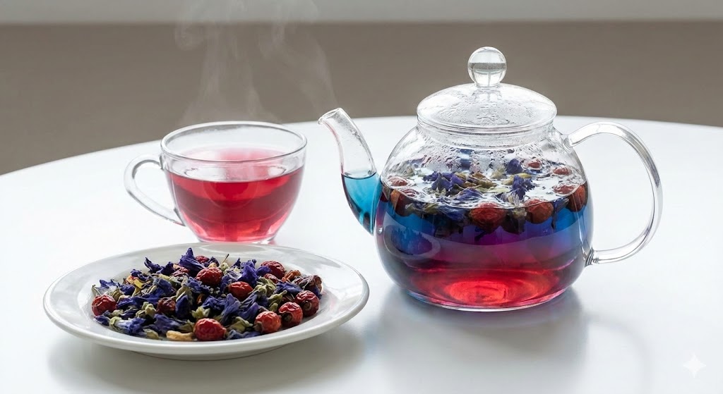 안토시아닌과 비타민 C의 만남으로 자극받은 피부를 진정시키고 강력한 항산화 작용으로 피부 노화를 방지하는 미용 시너지 블랜딩