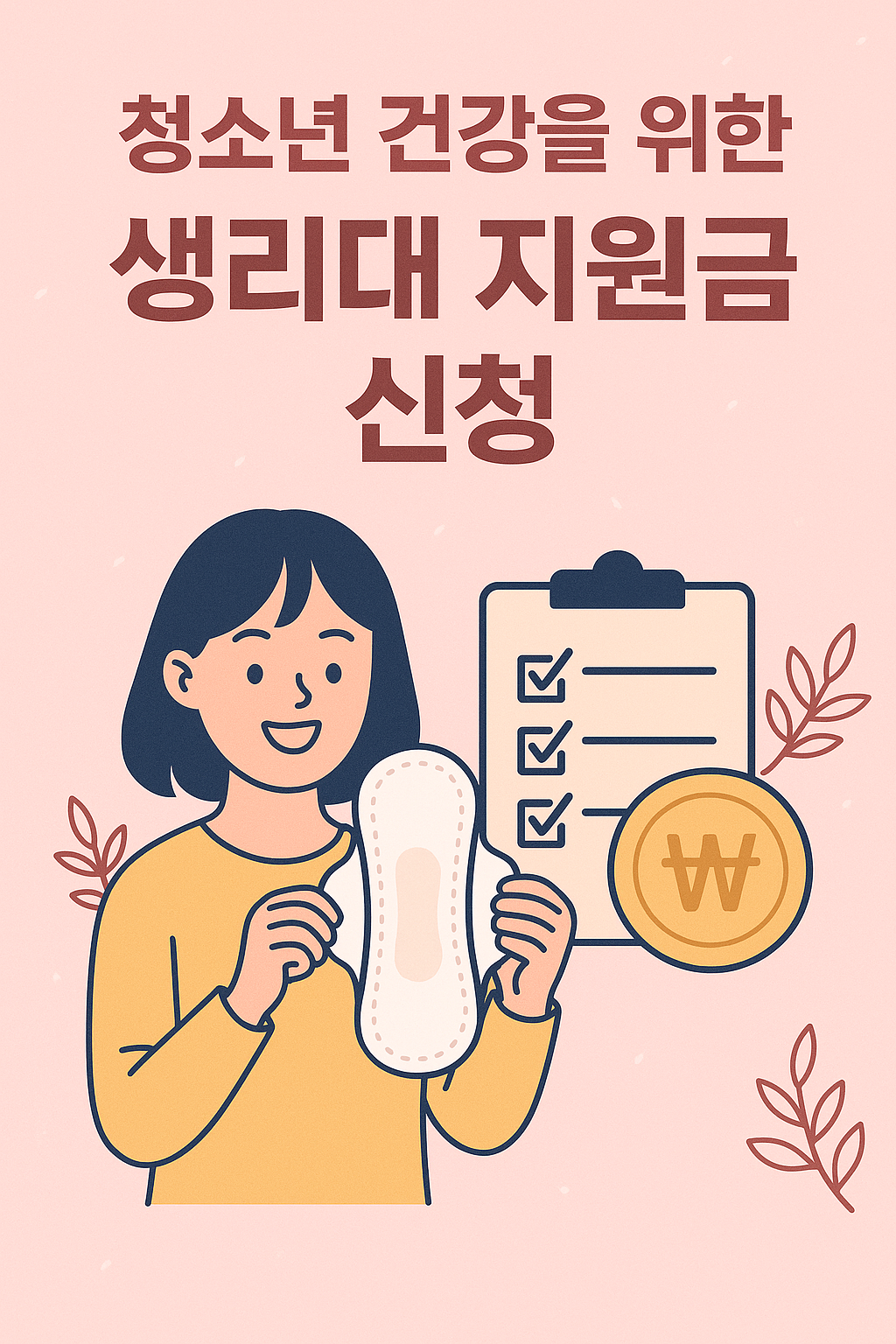 청소년 건강을 위한 생리대지원금신청 관련 이미지