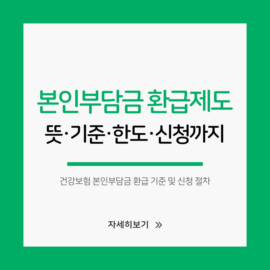 건강보험 본인부담금 환급 기준 및 신청 절차