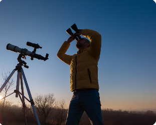 별 관측을 취미로 하고 있는 사람의 모습