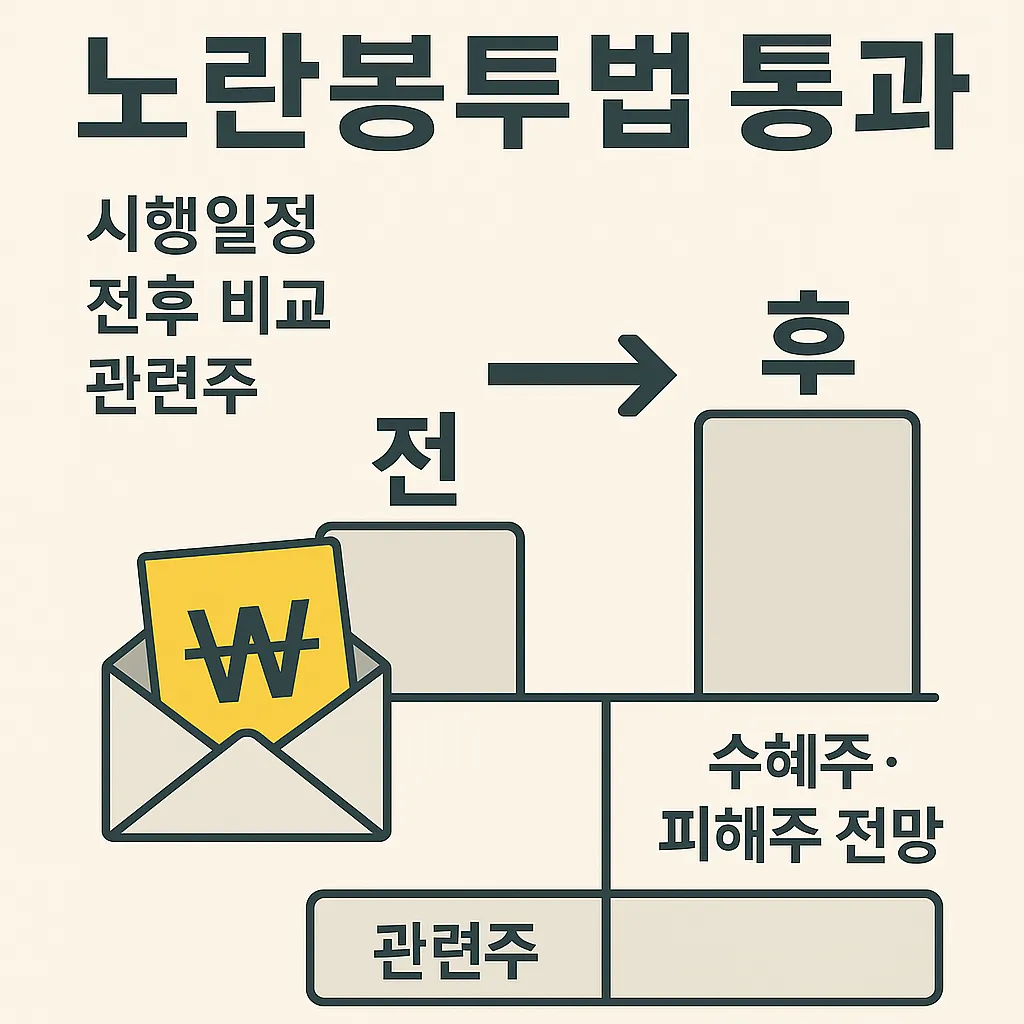 노란봉투법 통과와 한국 사회의 변화: 시행일정, 주식시장, 주요 산업 영향까지 심층 분석