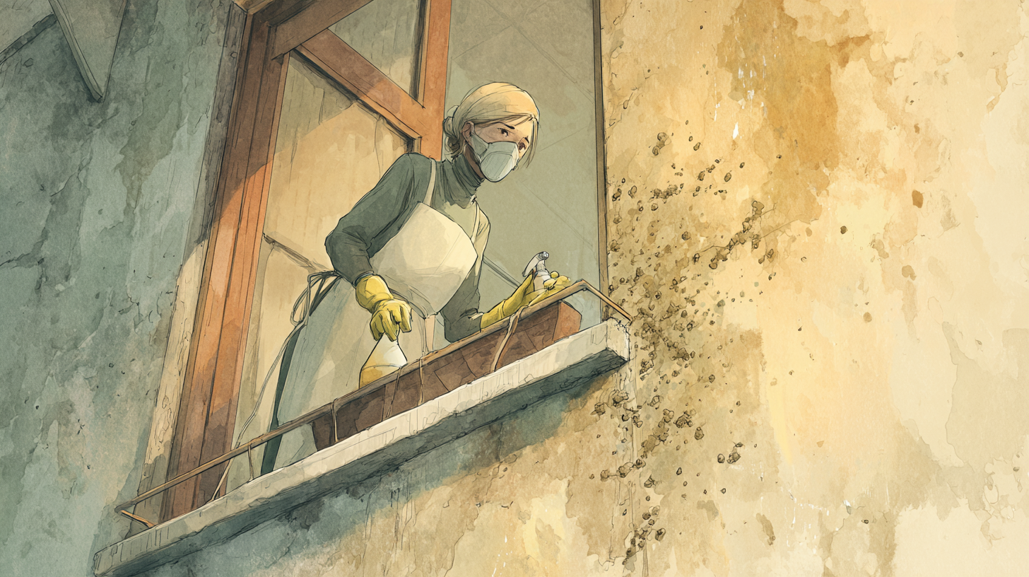 베란다 벽 곰팡이 제거