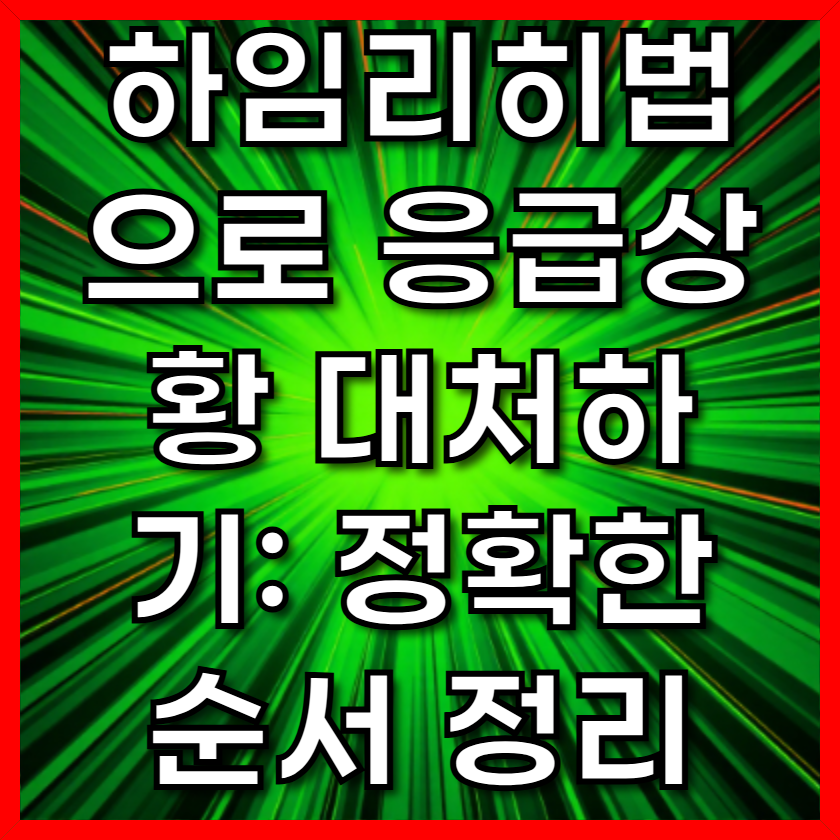 하임리히법으로 응급상황 대처하기: 정확한 순서 정리