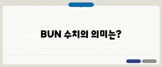 BUN 수치 정상 범위와 이상 신호