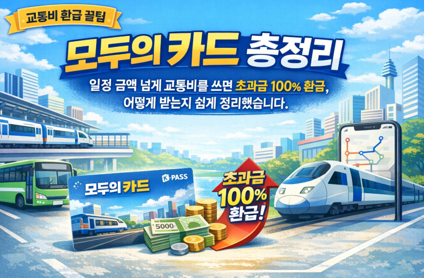 모두의 카드 총정리! 교통비 기준금액 넘기면 초과분 100% 환급받는다