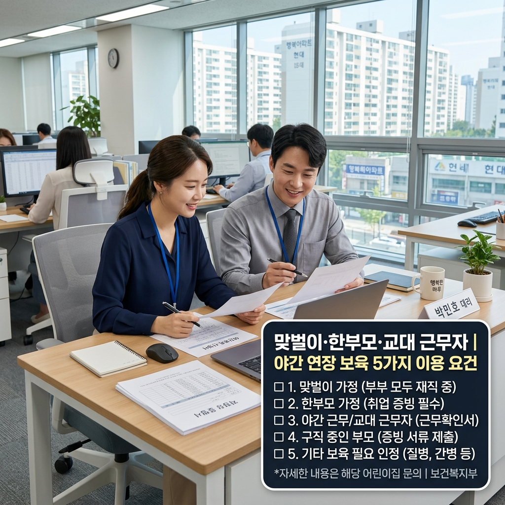 맞벌이 야간어린이집 이용자격 5가지 조건