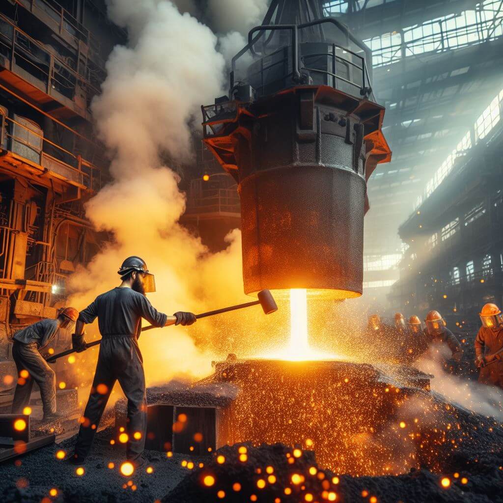 철강산업 이미지화한 그림