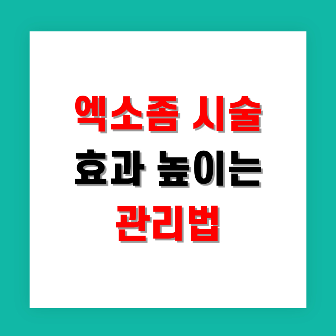 엑소좀 시술 효과 높이는 관리법 완벽 가이드