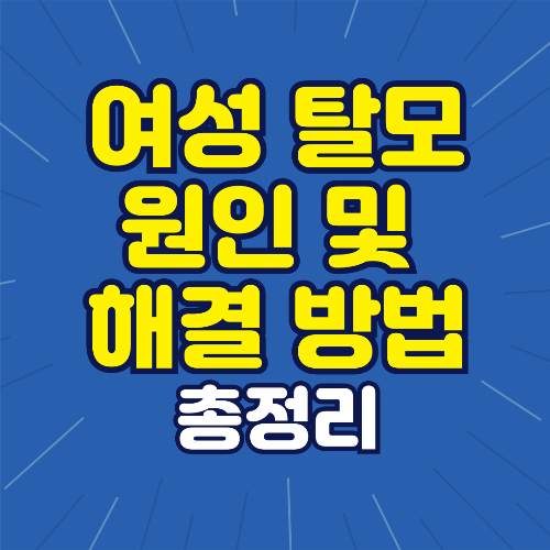 여성 탈모 원인 해결 방법 총정리