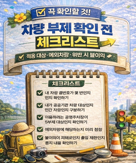 차량 5부제와 차량 2부제 뜻 차이 총정리, 적용 대상&middot;예외차량&middot;위반 시 불이익