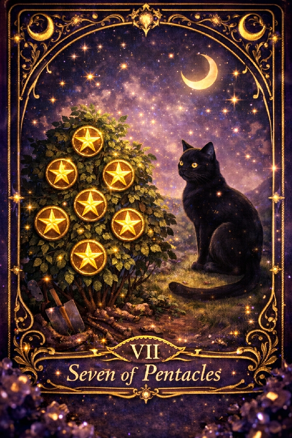 2월 첫째주 금전운 타로 1번 카드 펜타클 7 Seven of Pentacles 인내와 기다림의 의미