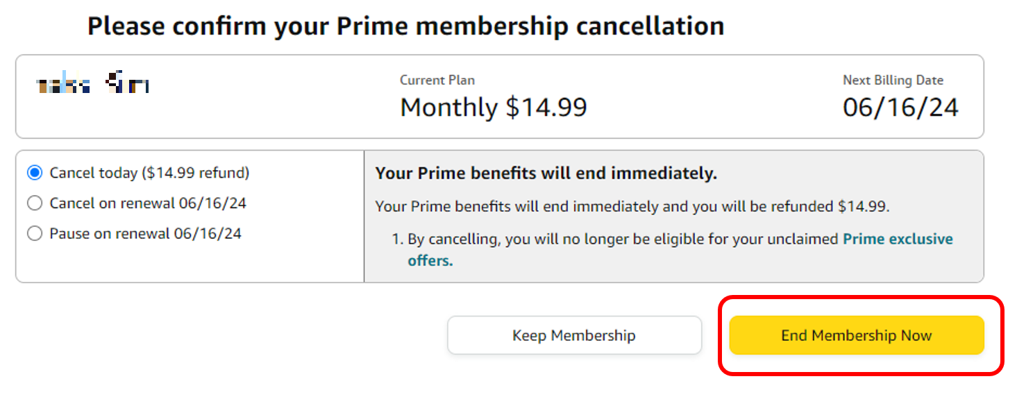 아마존 프라임 해지 방법