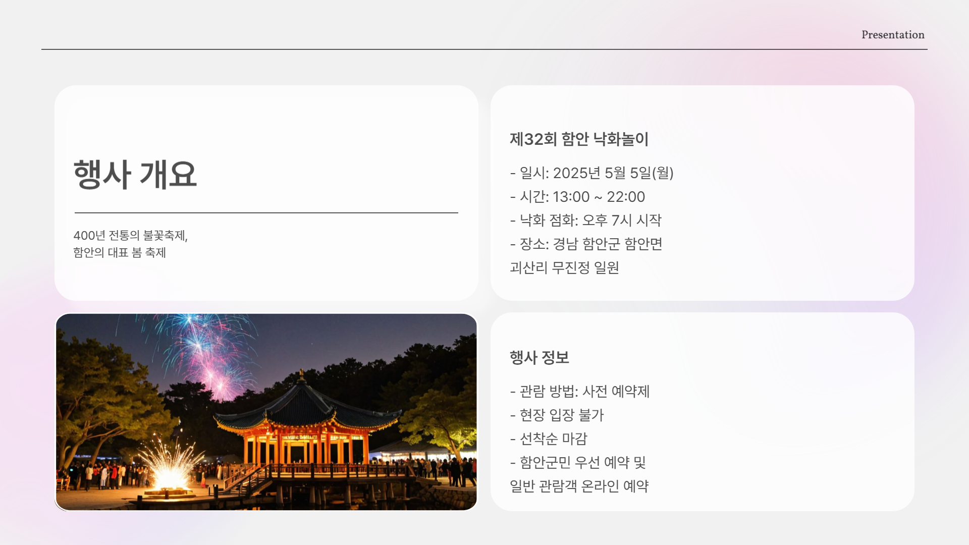 2025 함안 낙화놀이, 400년 전통의 불꽃이 피어나는 밤