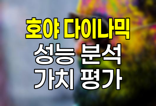 호야 다이나믹 다초점렌즈 성능과 가치