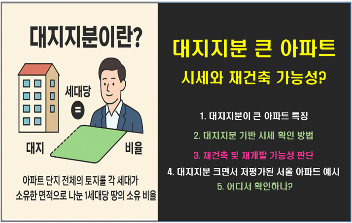 대지지분이 큰 아파트, 시세와 재건축 가능성은?