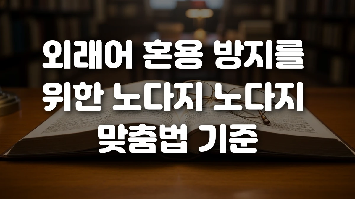 외래어 혼용 방지를 위한 노다지 노다지 맞춤법 기준