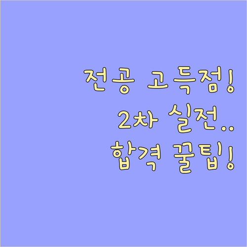 임용고시 합격의 핵심 전공 고득점과 ..